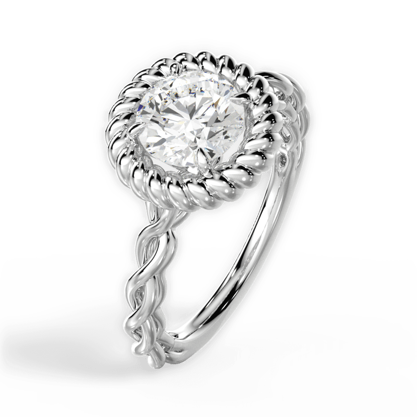 Twisted Metal Halo Engagement Ring