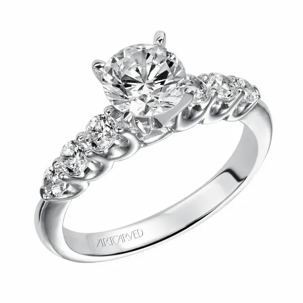 14K White Gold Engagement Ring